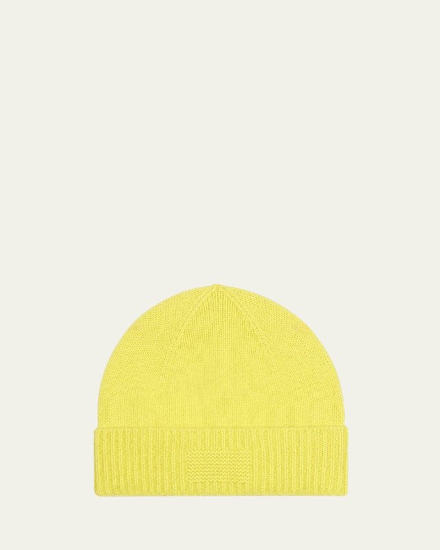Rib Cuff Cashmere Beanie